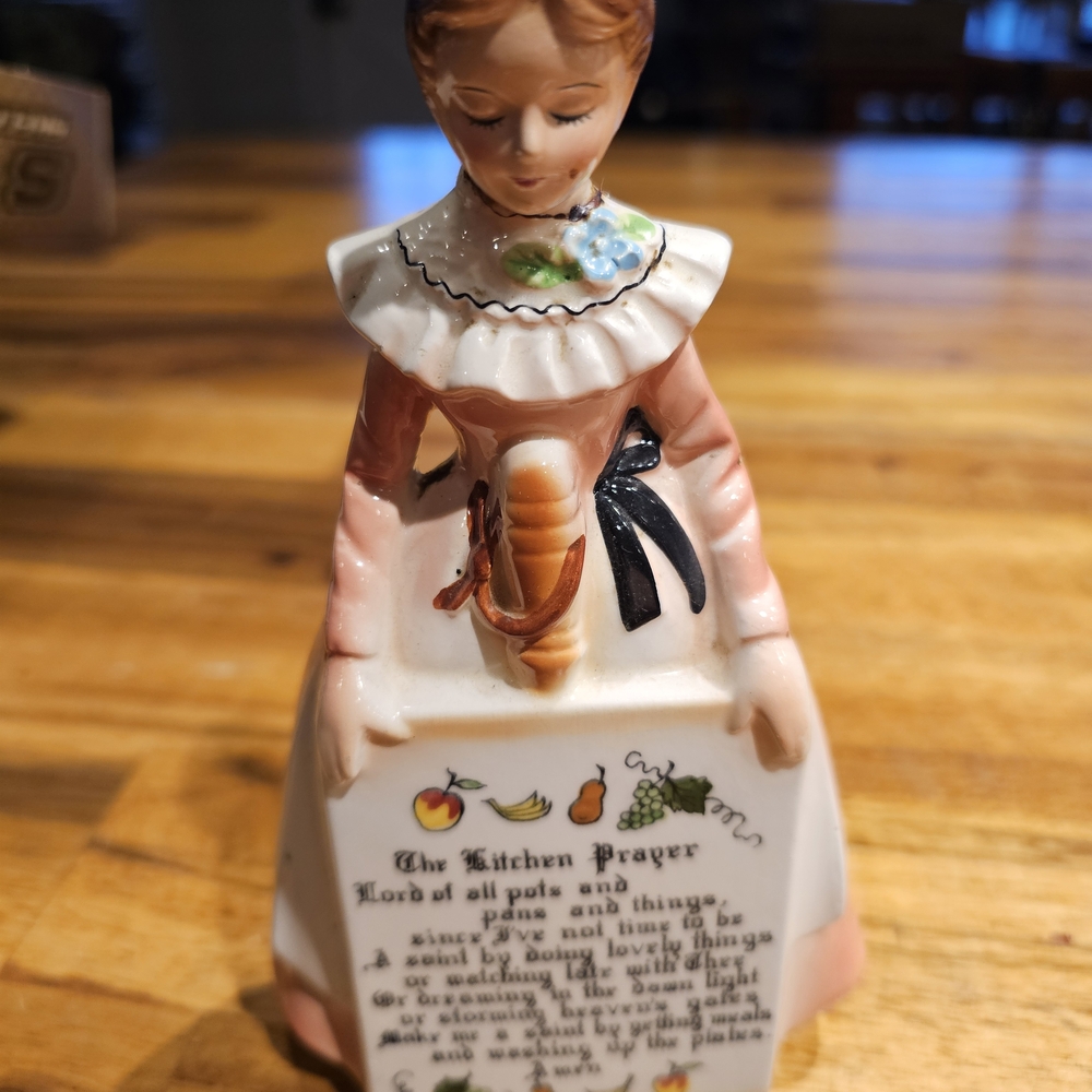 Vintage Enesco Kitchen Prayer Wall Art Praying Lady